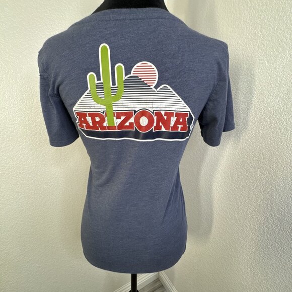 Nike Arizona Wildcats Blue Tee With Red Pocket Logo & Desert Back Print Size S A - Picture 2 of 9